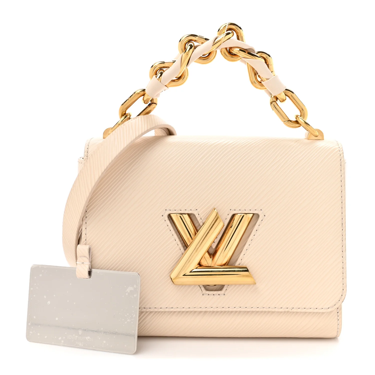 Epi Twist Braided Chain Shoulder Bag PM Quartz White - Top Club