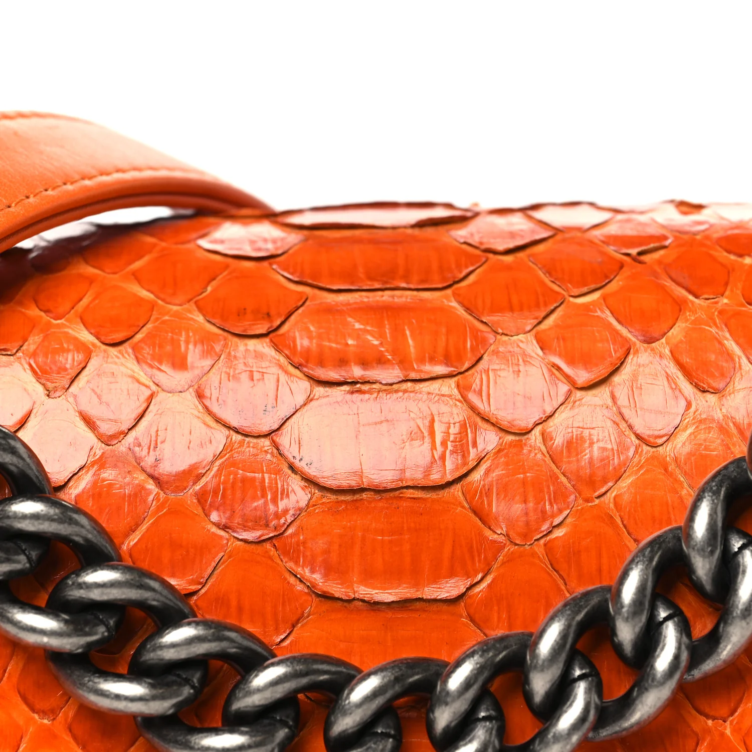 Snakeskin Small Boy Flap Orange - Top Club