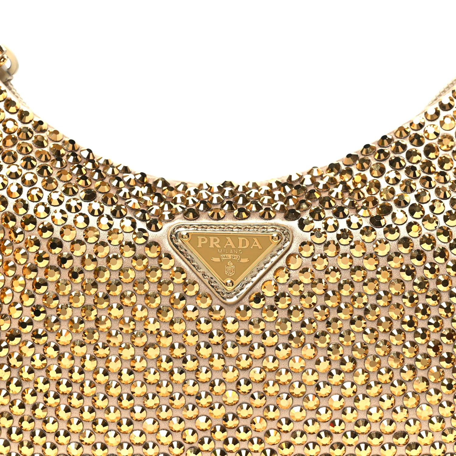 Satin Crystal Mini Re-Edition 2000 Bag Platino - Top Club