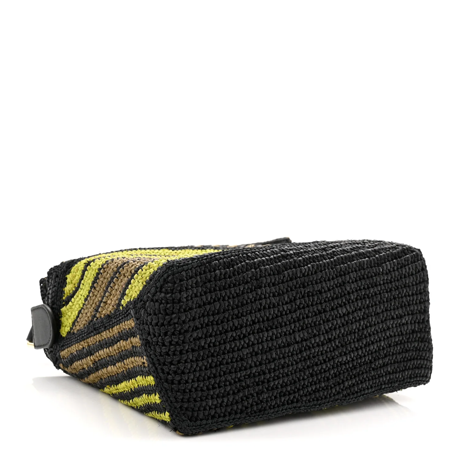 Raffia Calfskin Small Puzzle Bag Anise Olive - Top Club