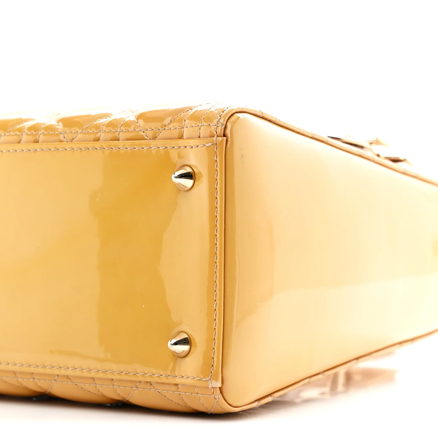 Patent Cannage Medium Lady Dior Dark Beige - Top Club