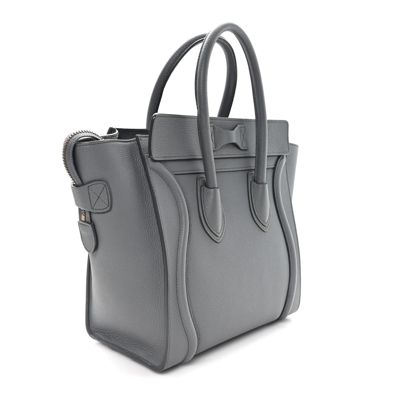 Baby Drummed Calfskin Micro Luggage Kohl - Top Club