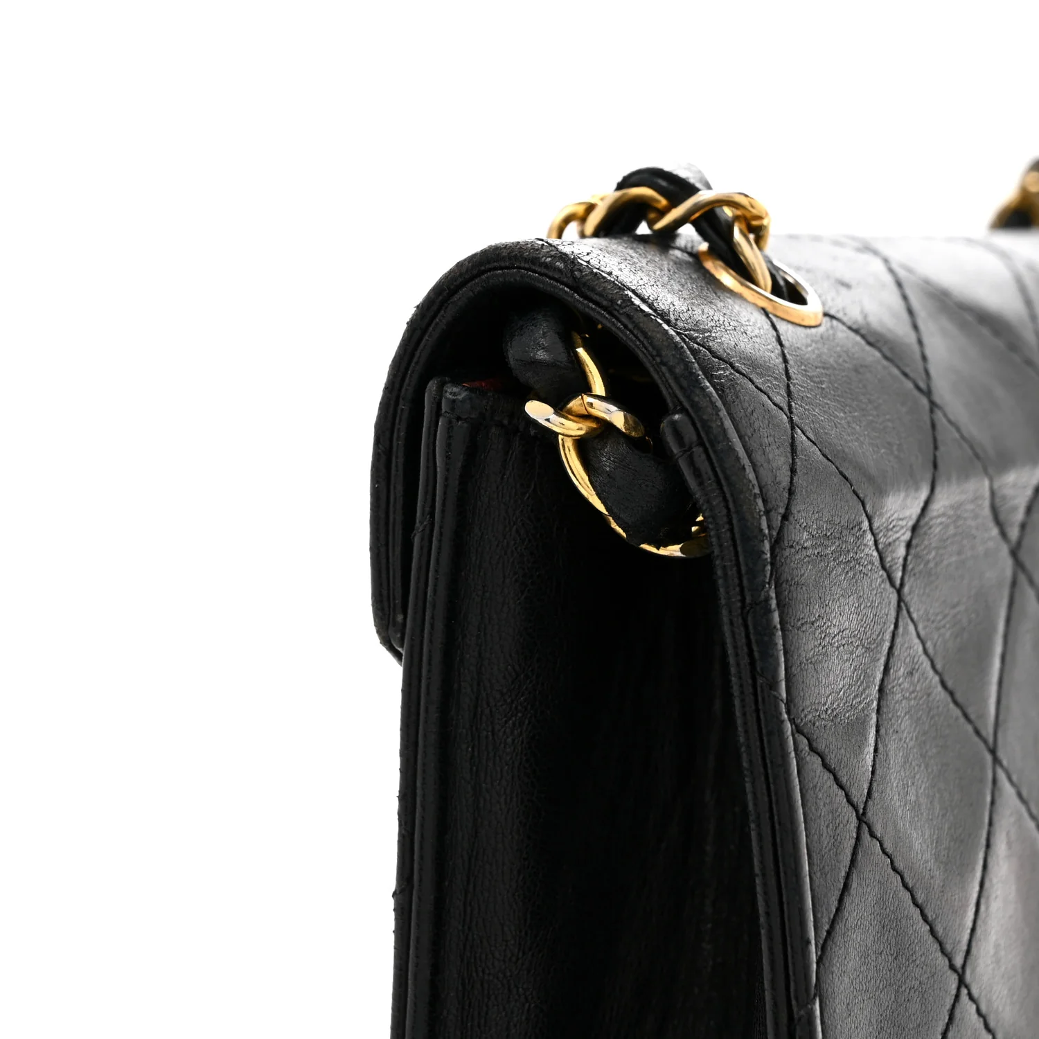Lambskin Quilted Envelope Flap Black - Top Club