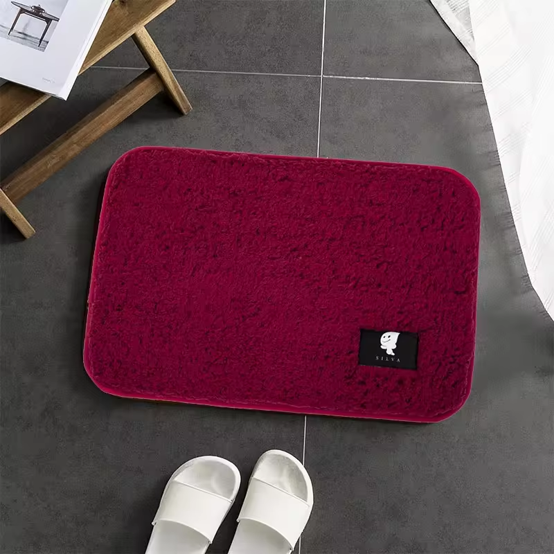 1.7cm Pile Height Polyester Water Absorbent Washable Shaggy Carpet Non-slip Door Mat Rugs Bathroom Mat