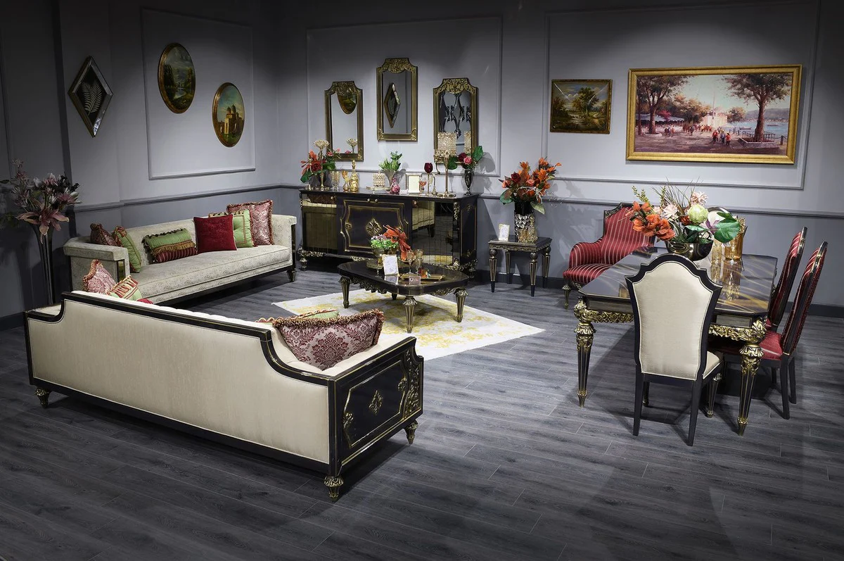 Luxury Baroque Dining Room Set - 1 Dining Table & 6 Dining Chairs - Handcrafted Dining Room Furniture in Baroque Style