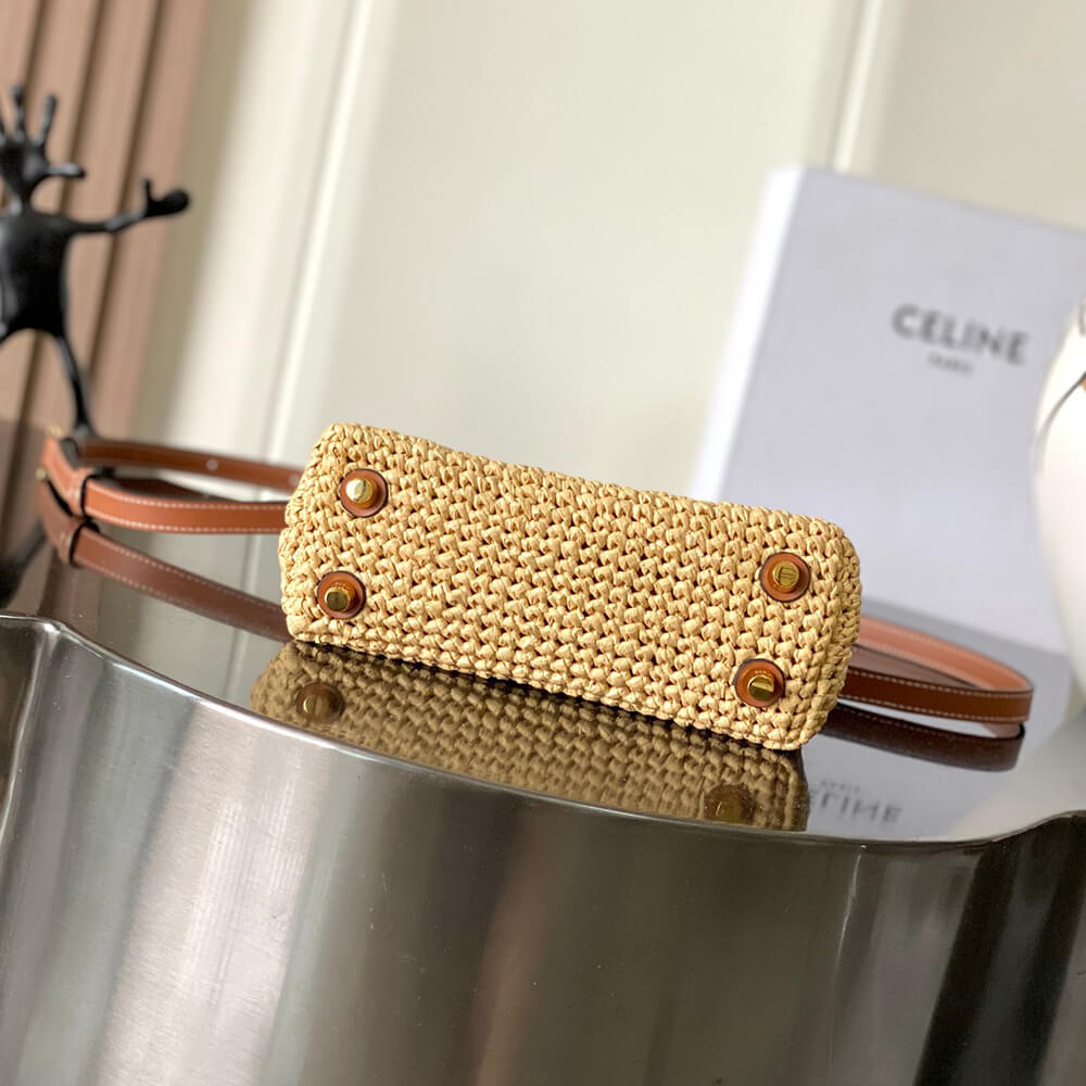 CELINE TEEN NINO BAG IN Raffia and calfskin(HIGH-END GRADE) - Top Club