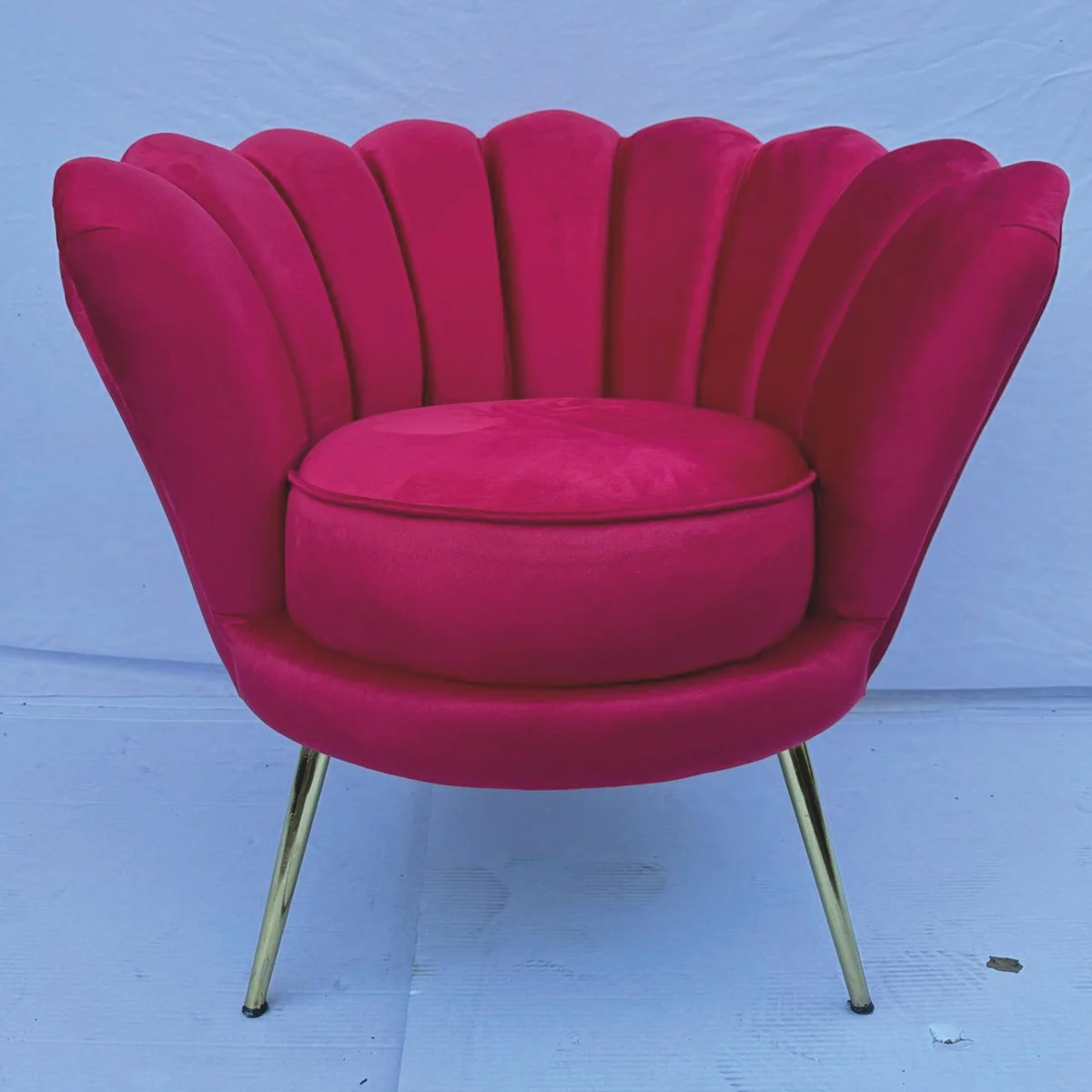Luxury designer armchair burgundy red / gold - luxury furniture