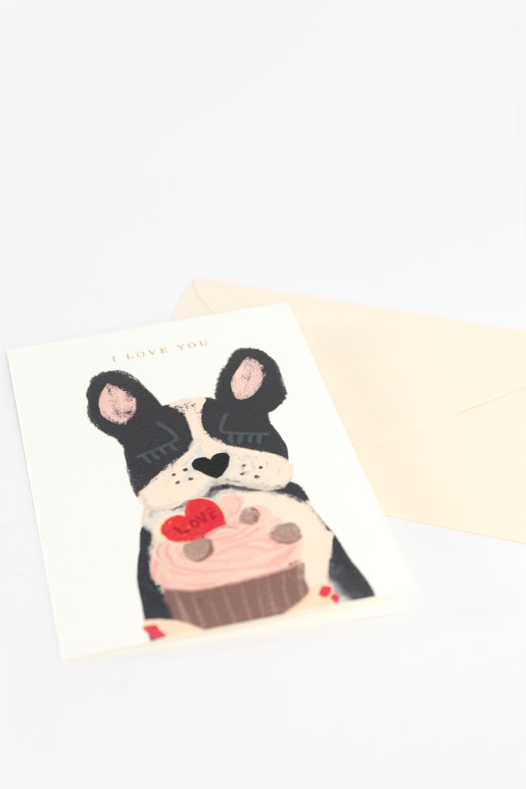 Postkaart I Love You bulldog