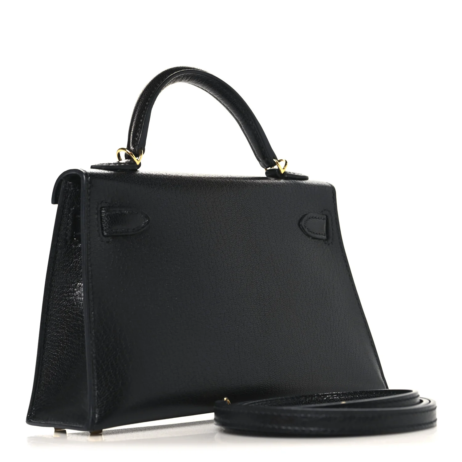 Chevre Chamkila Mini Kelly Sellier 20 Black - Top Club