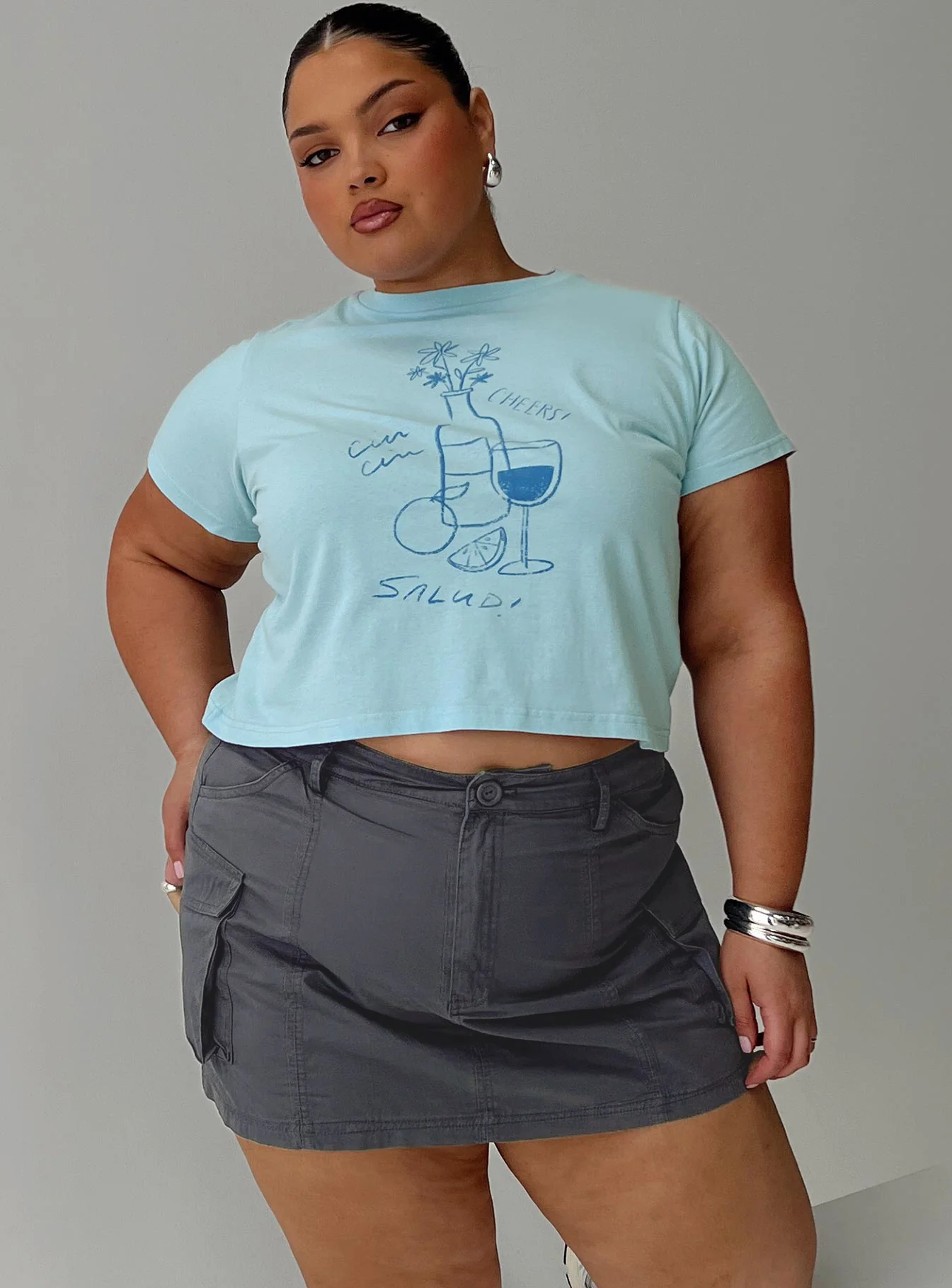 Lieutenant Cargo Mini Skirt Slate