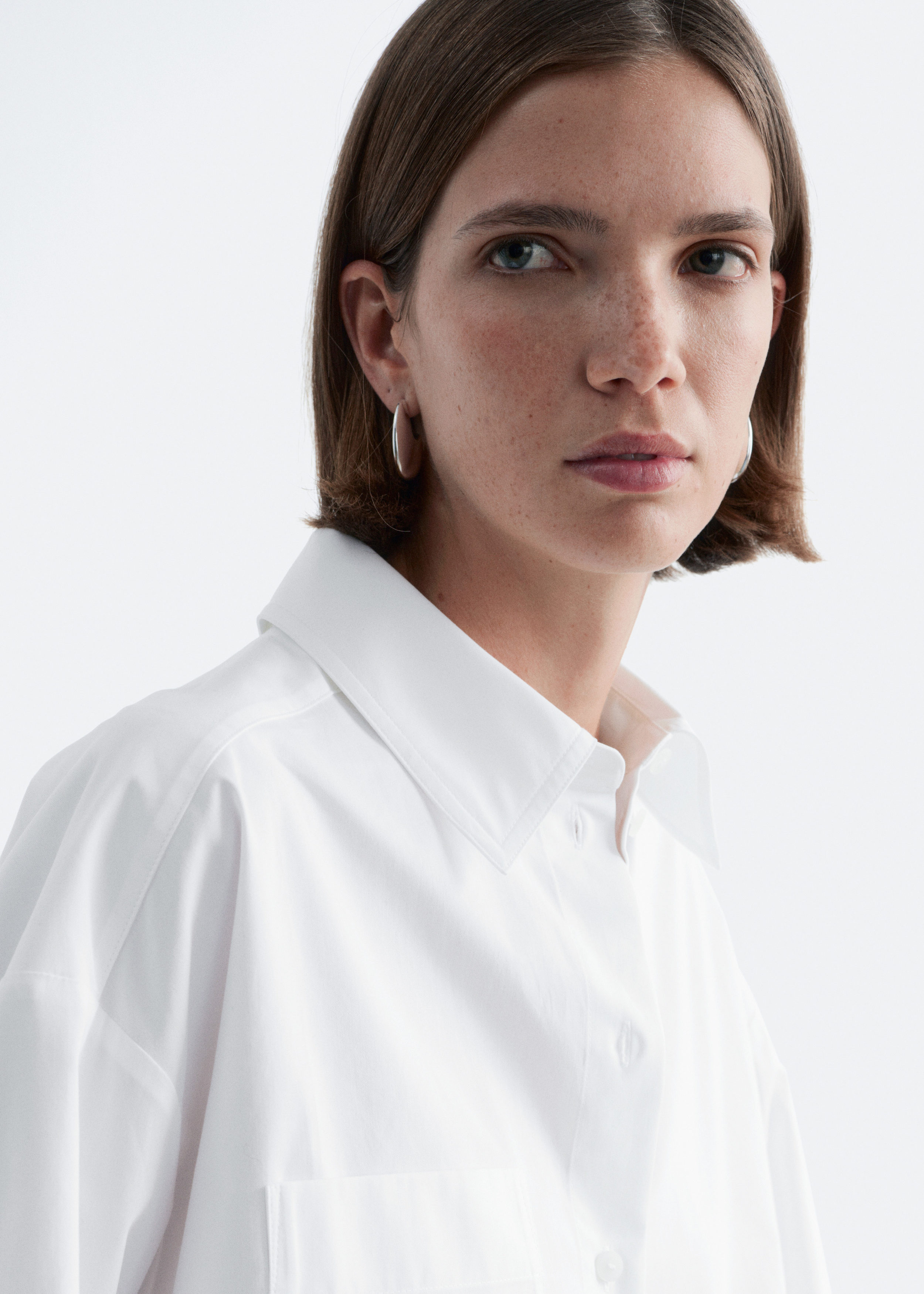 & Other Stories CROPPED OVERSIZED COTTON SHIRT