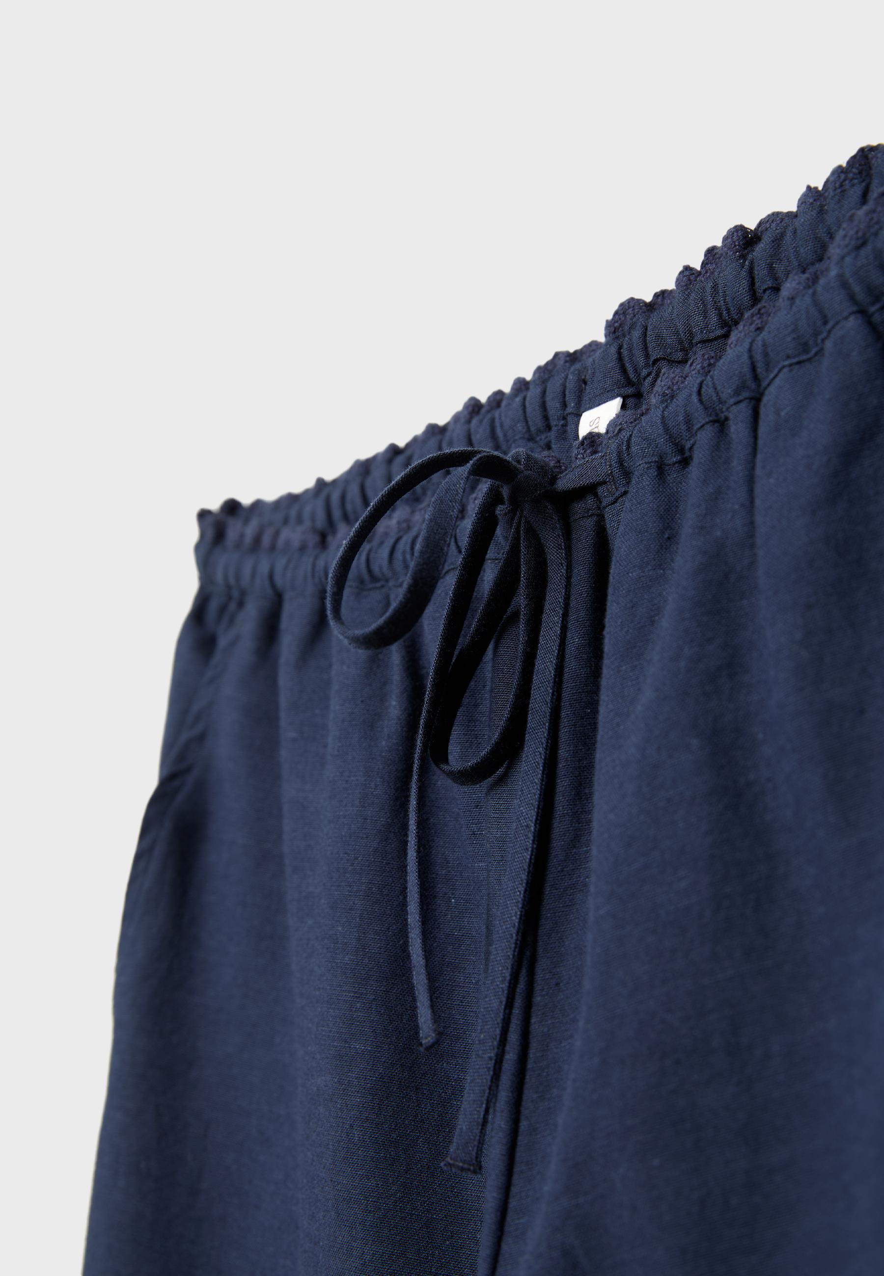 WIDE-LEG LINEN-EFFECT TROUSERS