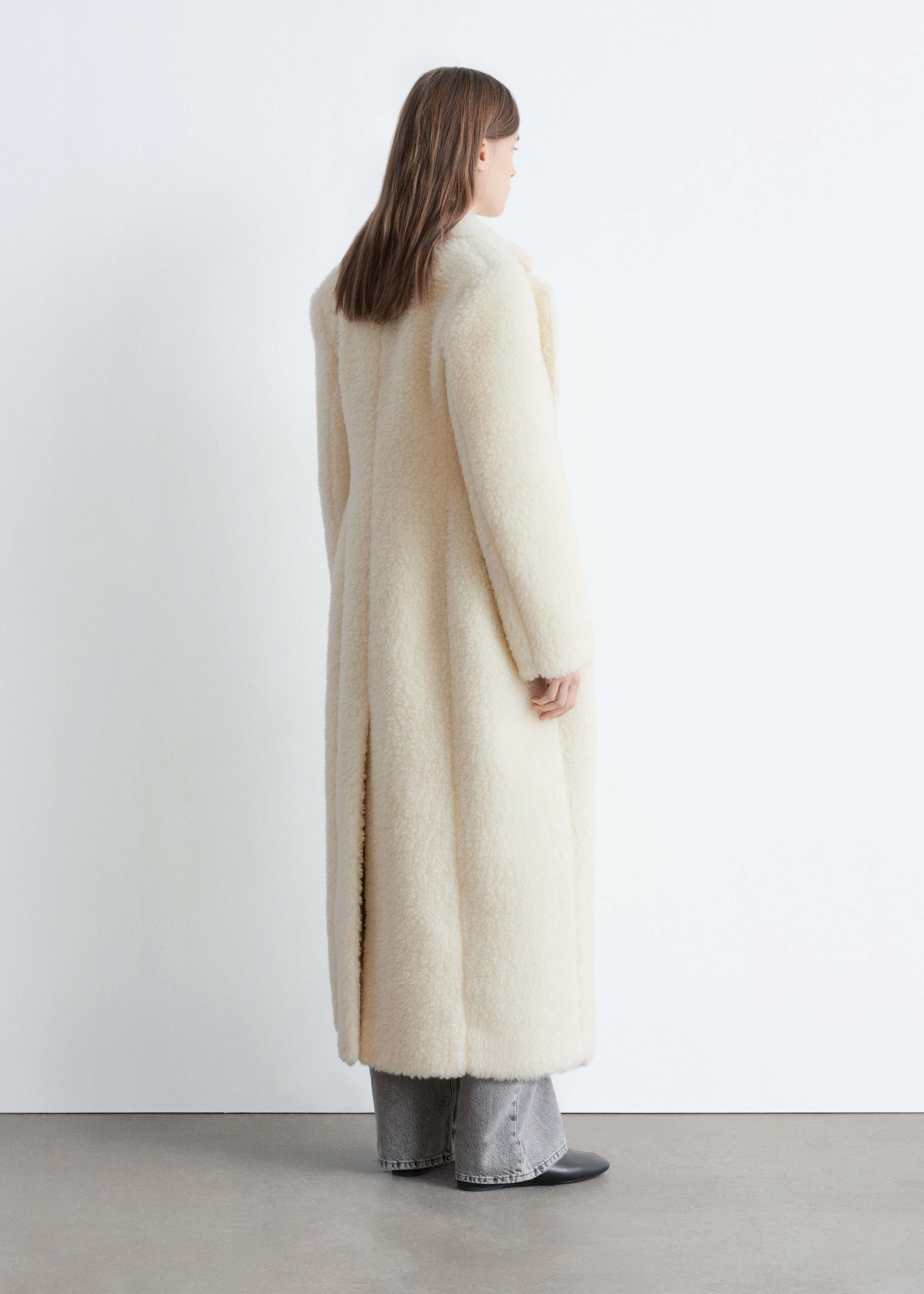 & Other Stories WOOL SHEARLING MAXI COAT