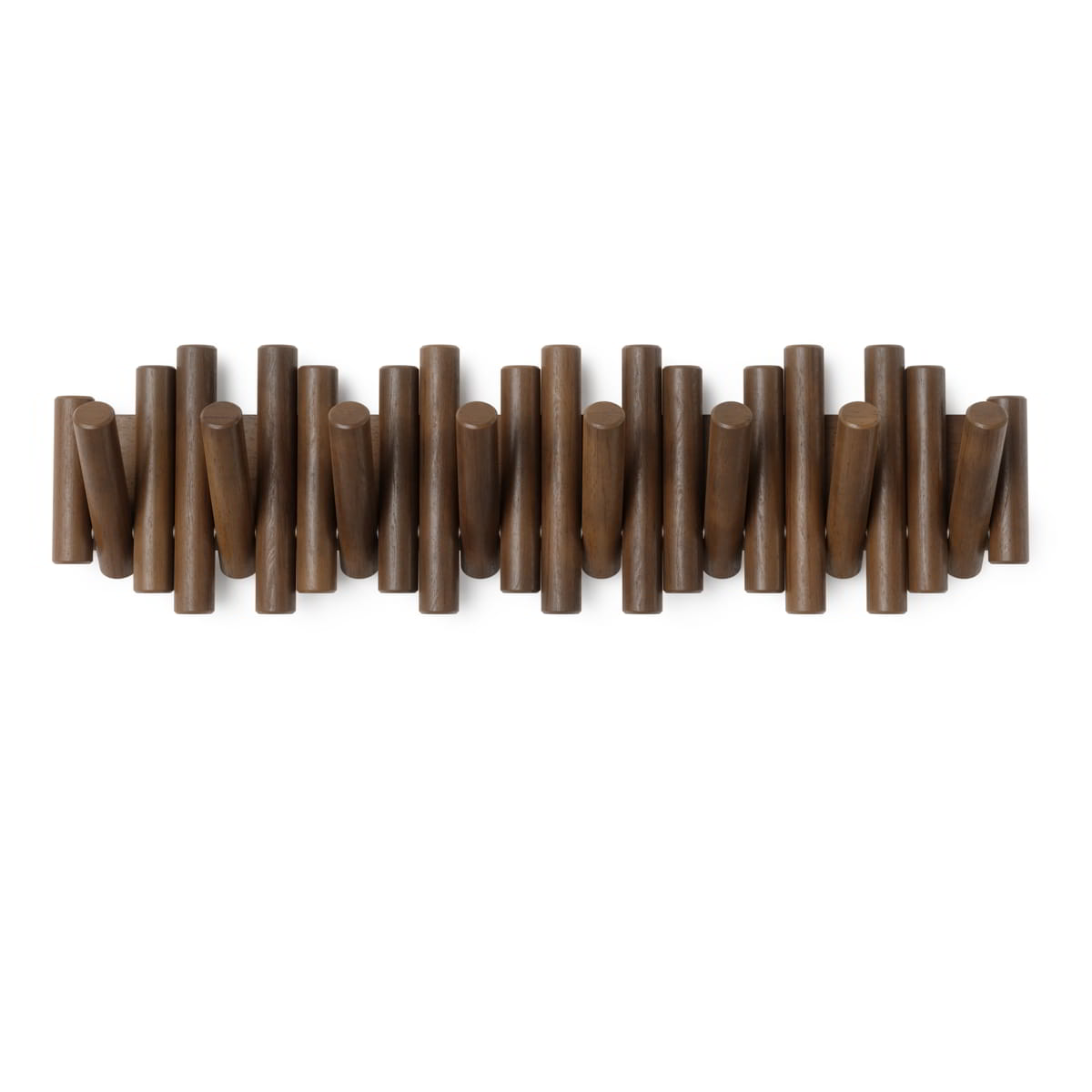 Wandkapstok Umbra Picket 8 haken Walnoot hout
