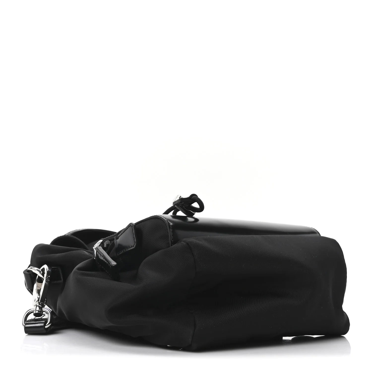 Nylon Brushed Calfskin Mini Sling Backpack  Black - Top Club