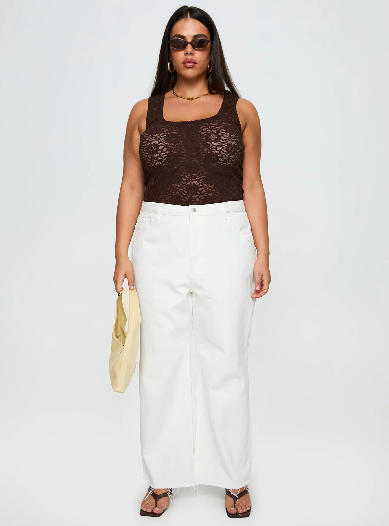 Fawcett High Rise Straight Leg Jeans White Curve