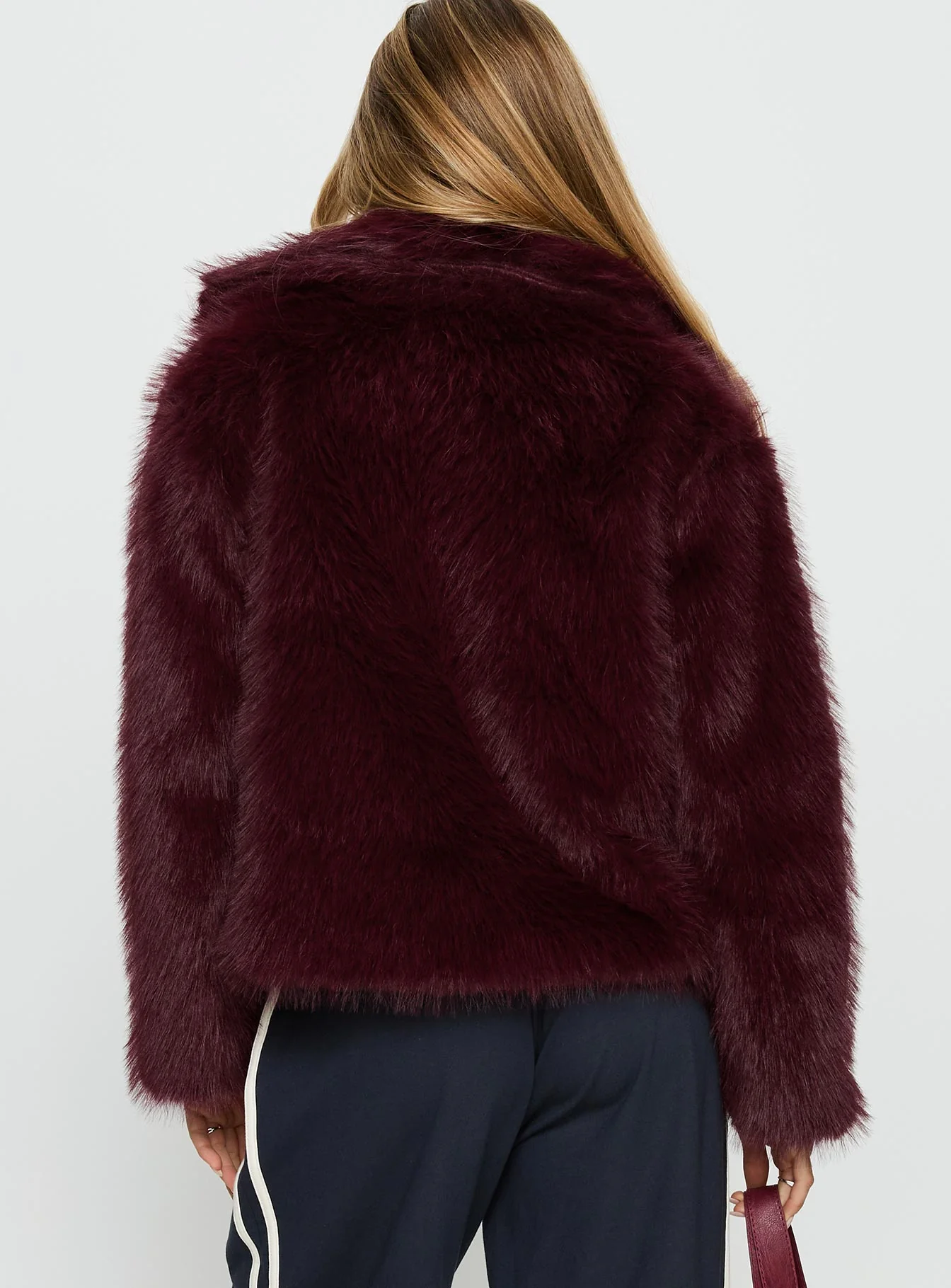 Liannah Faux Fur Jacket Red