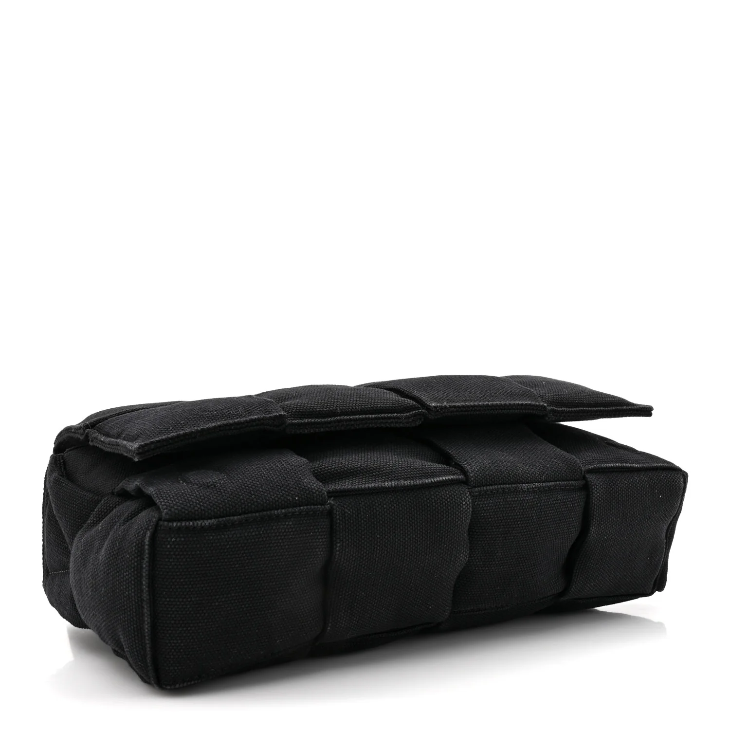 Denim Maxi Intrecciato Padded Tech Cassette Bag Black - Top Club
