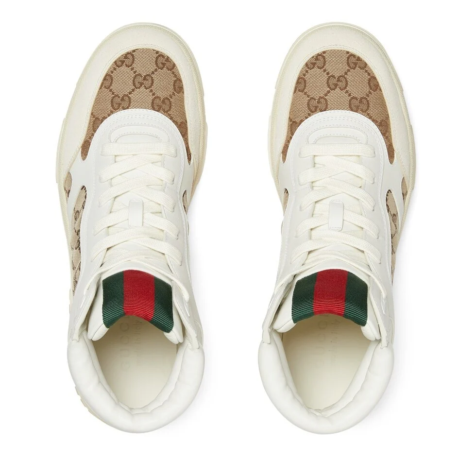 Gucci Unisex High-Top Sneakers With GG Monogram And Web Stripes - Sneaker Replica Workshop