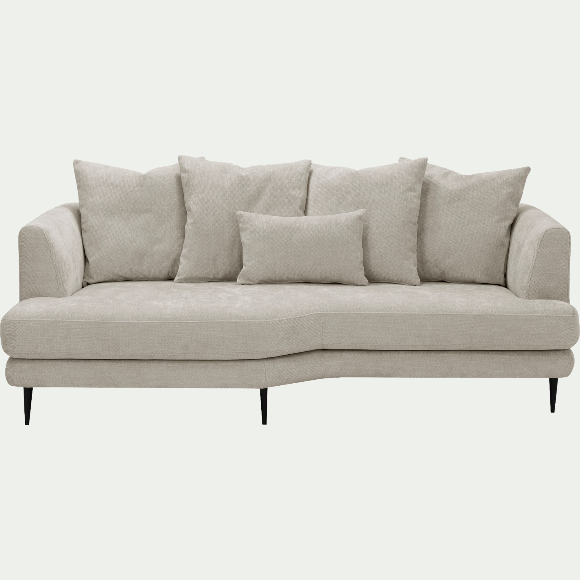 TESSOUN - Canapé 3 places fixe gauche en tissu Cannes - beige roucas