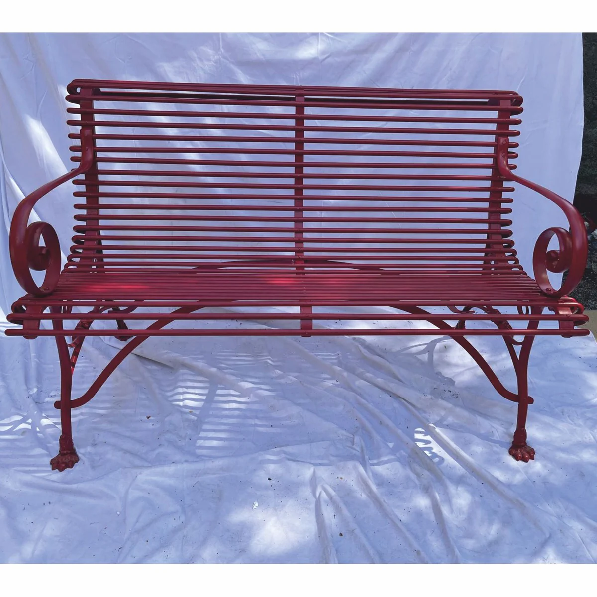 Art Nouveau garden bench dark red 120 cm - Baroque & Art Nouveau garden furniture