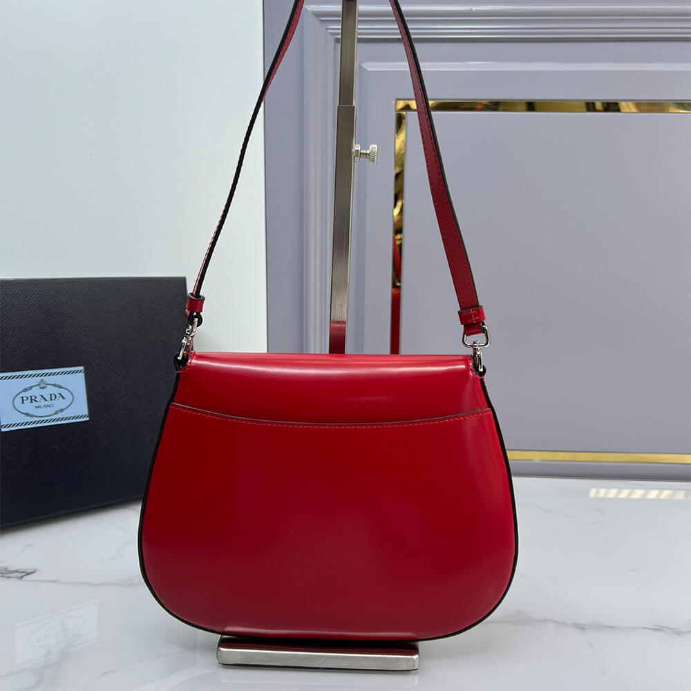 Small Prada Cleo brushed leather shoulder bag with flap - Top Club