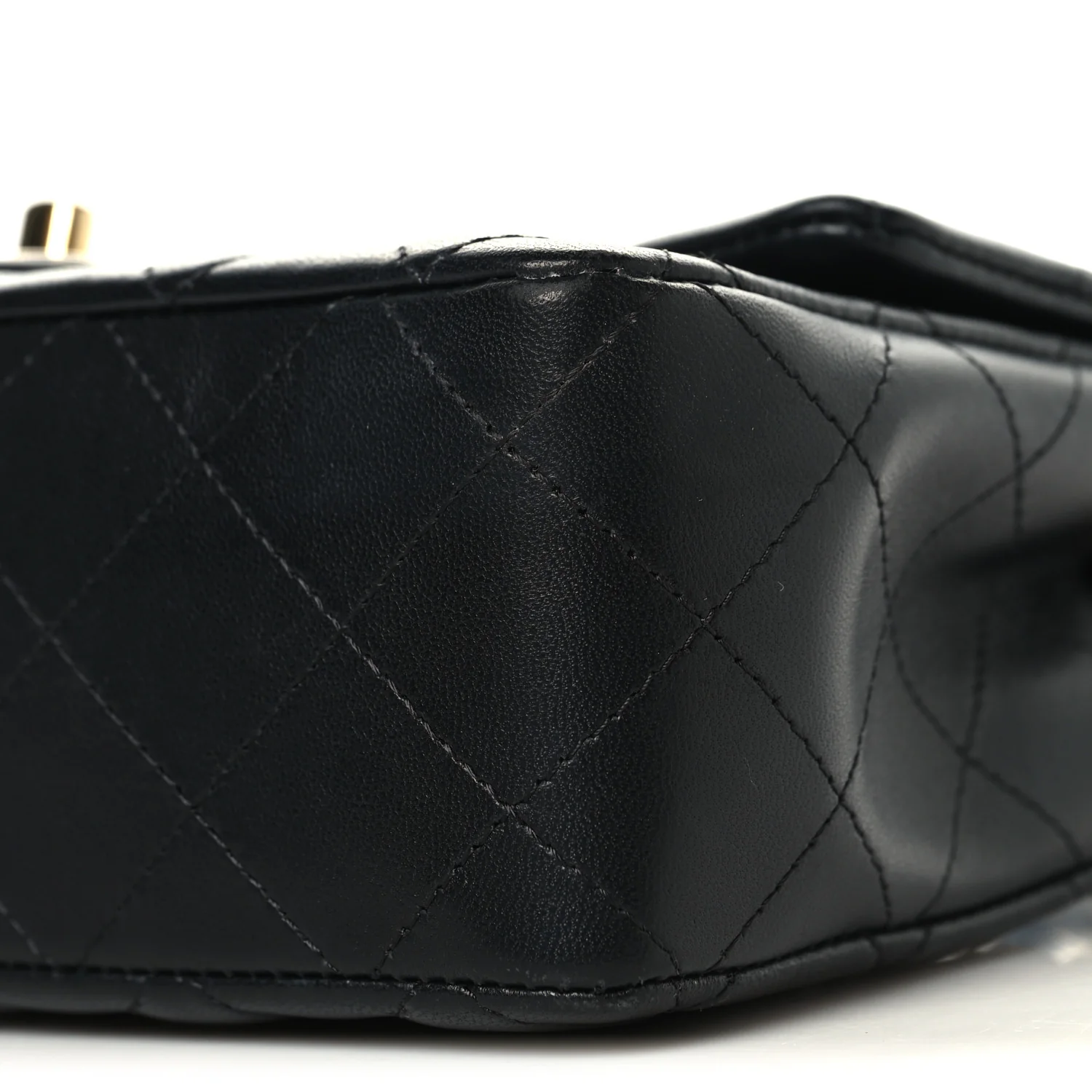 Lambskin Quilted Mini Rectangular Flap Black - Top Club