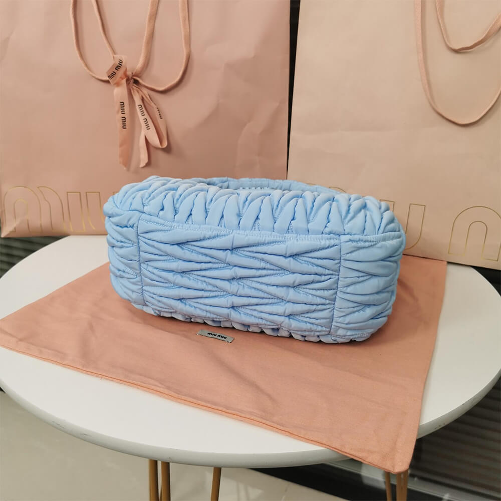 Miu Wander matelasse regenerated nylon hobo bag - Top Club