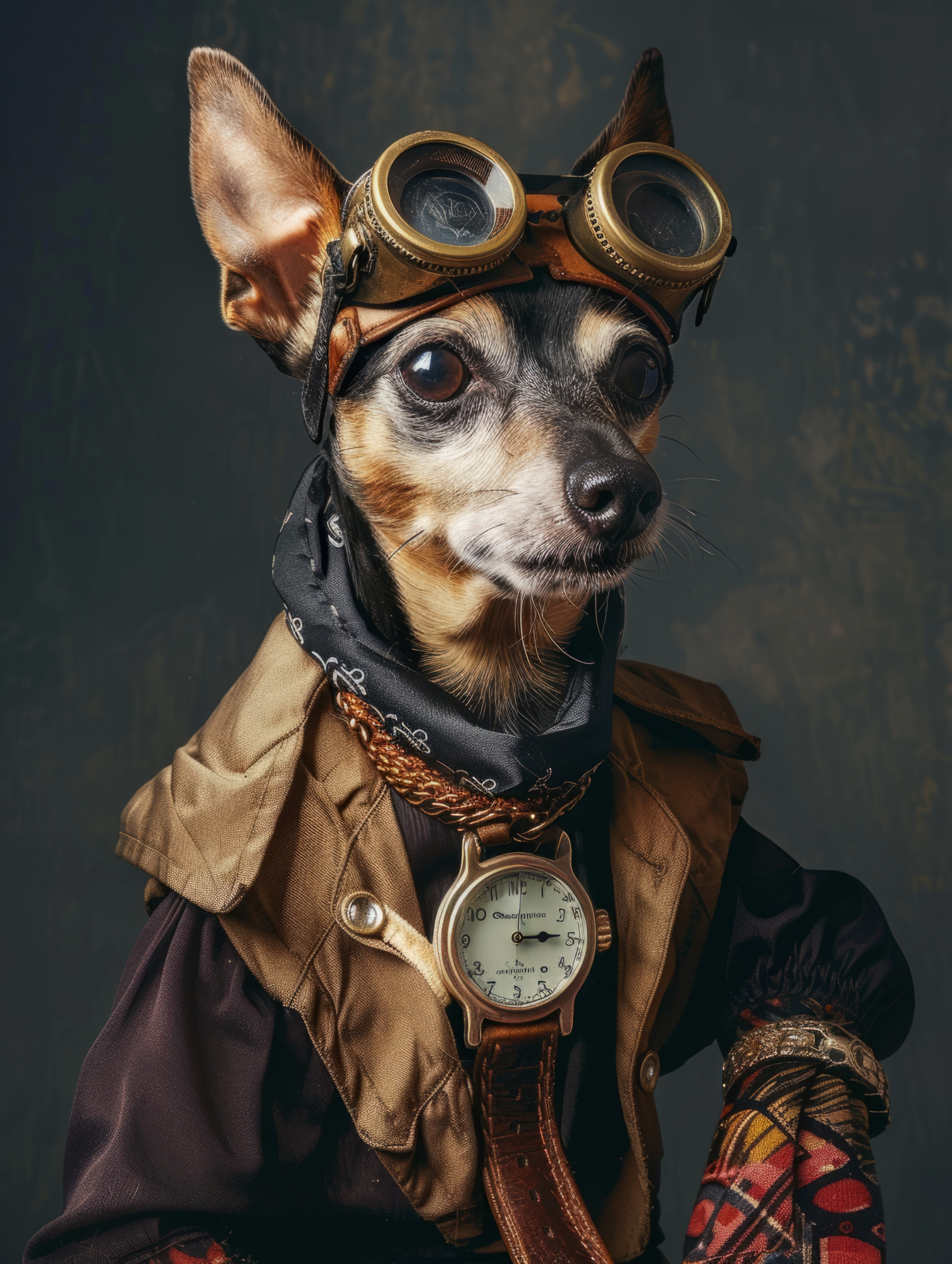 Canvas schilderij van een Dwergpinscher 100x200 cm