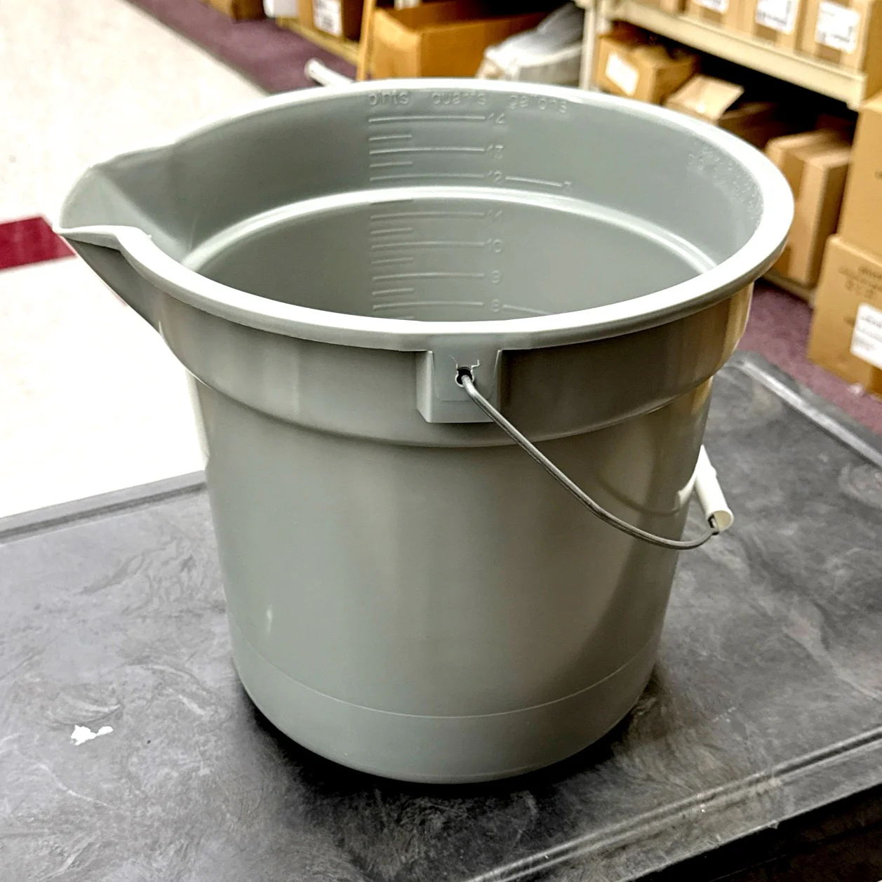 14 QT GRAY PLASTIC BUCKET / PAIL - Victorias Cleaning and Janitor