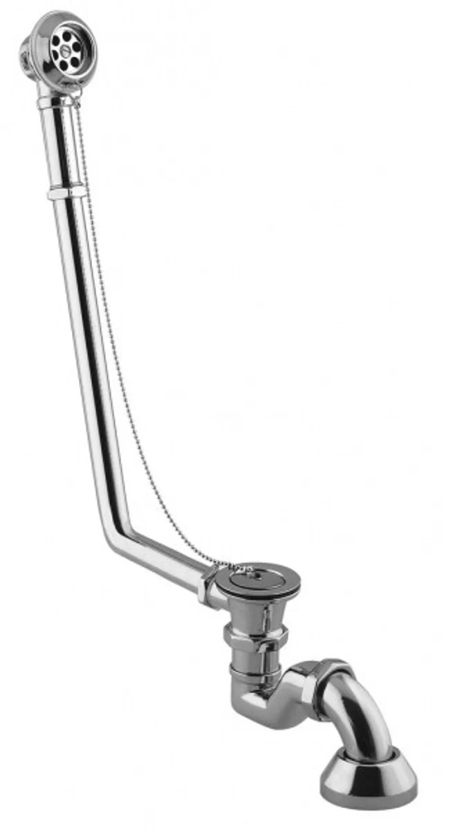 Drain and overflow system including siphon for nostalgic bathtub Venice, Paris, Milan - chrome