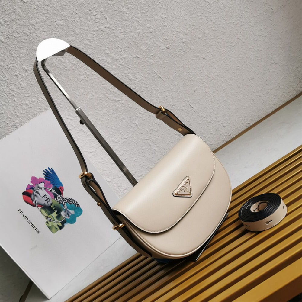 Prada Arque leather shoulder bag with flap - Top Club