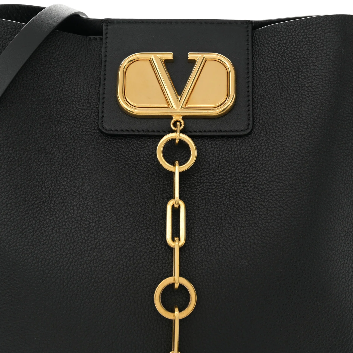 Grainy Calfskin VLogo Escape Hobo Bag Black - Top Club