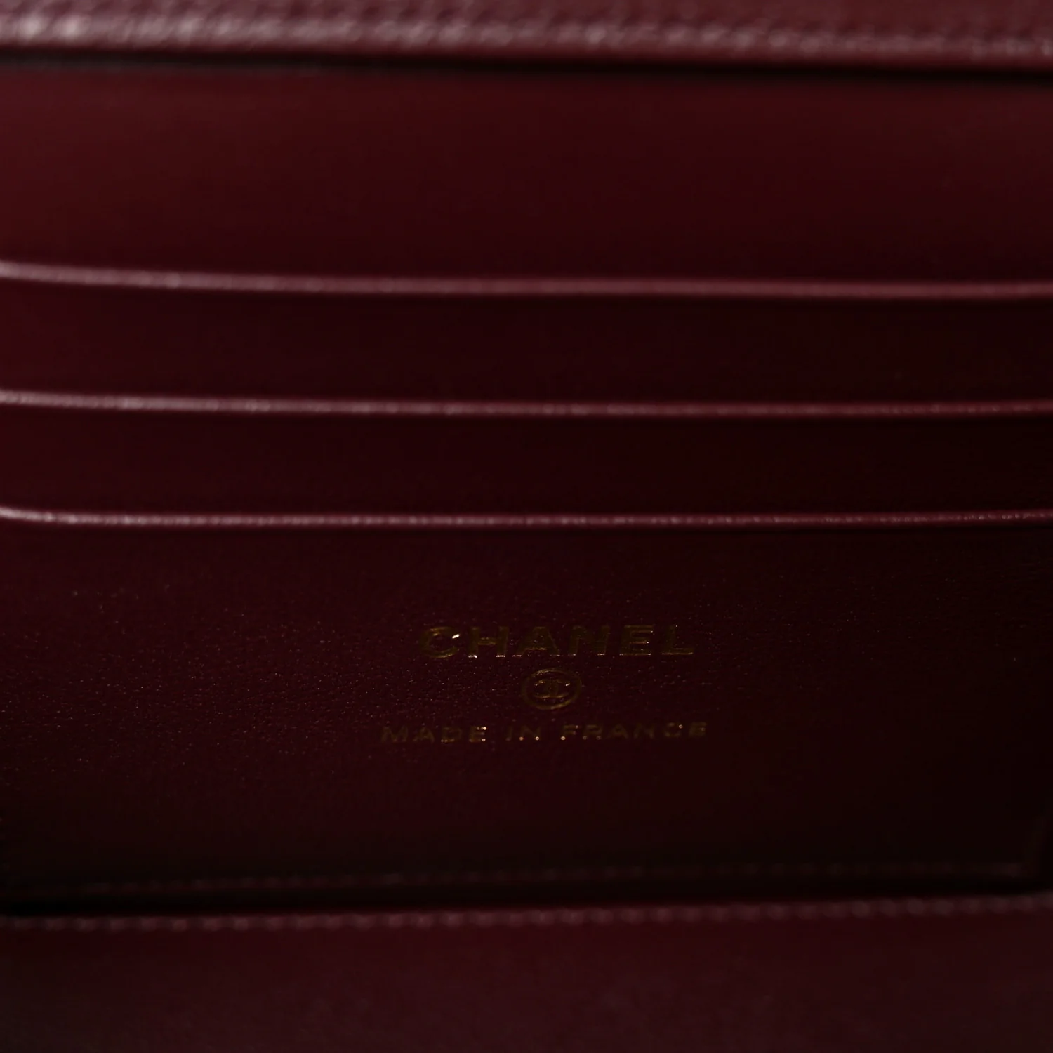 Lambskin Quilted Small Top Handle Vanity Case With Chain Burgundy - Top Club