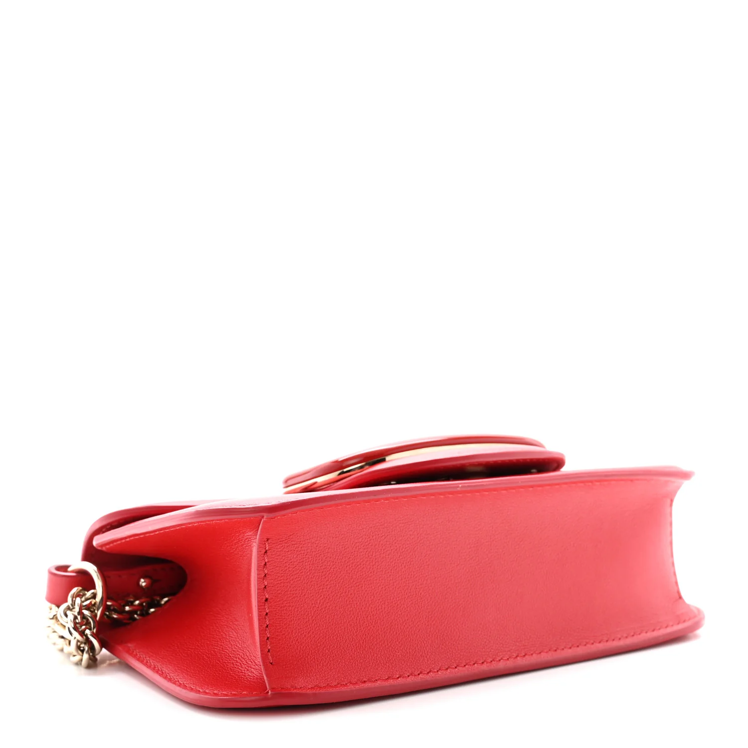 Calfskin Enamel Vlogo Small Loco Shoulder Bag Rouge Pur - Top Club