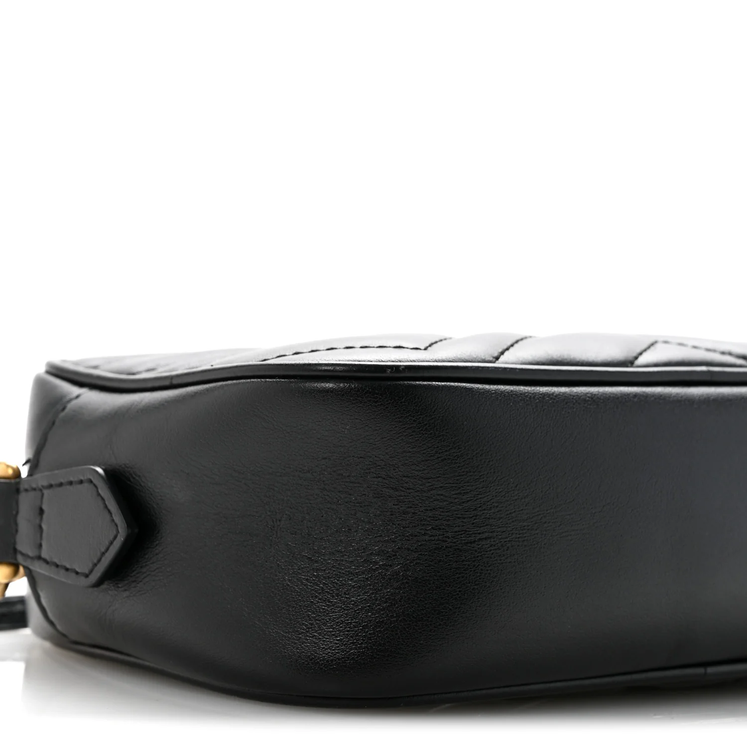 Calfskin Matelasse Mini GG Marmont Chain Shoulder Bag Black - Top Club
