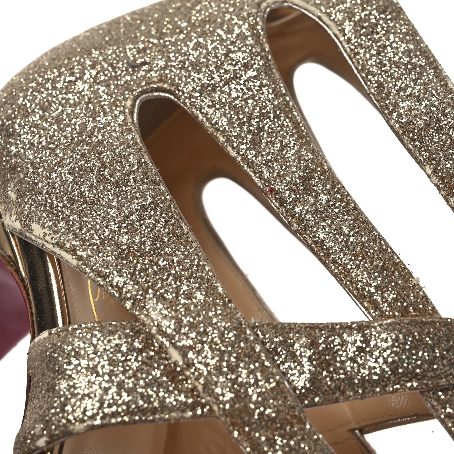 Glitter Mini Specchio Balota Platform Sandals 37.5 Gold - Top Club