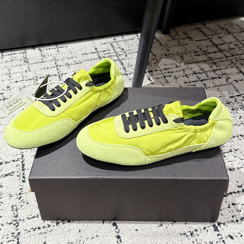 PRADA Collapse Re-Nylon and suede elasticized sneakers - Top Club