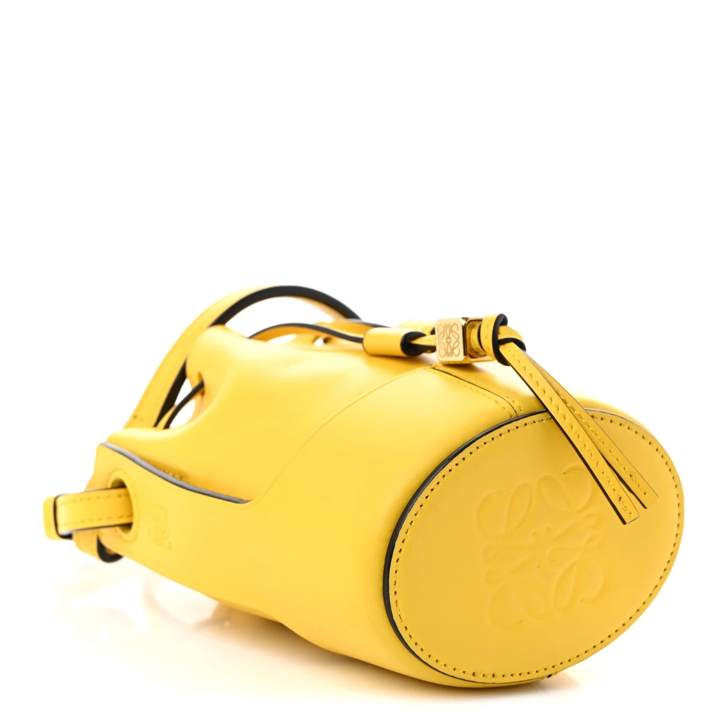 Calfskin Mini Balloon Bucket Bag Yellow - Top Club