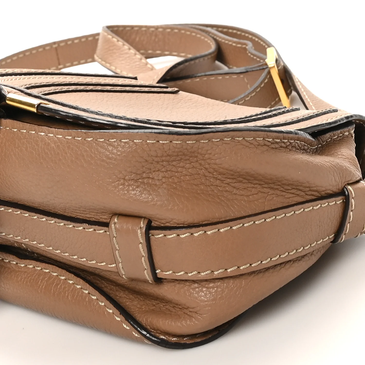 Calfskin Mini Marcie Round Crossbody Bag Nut - Top Club