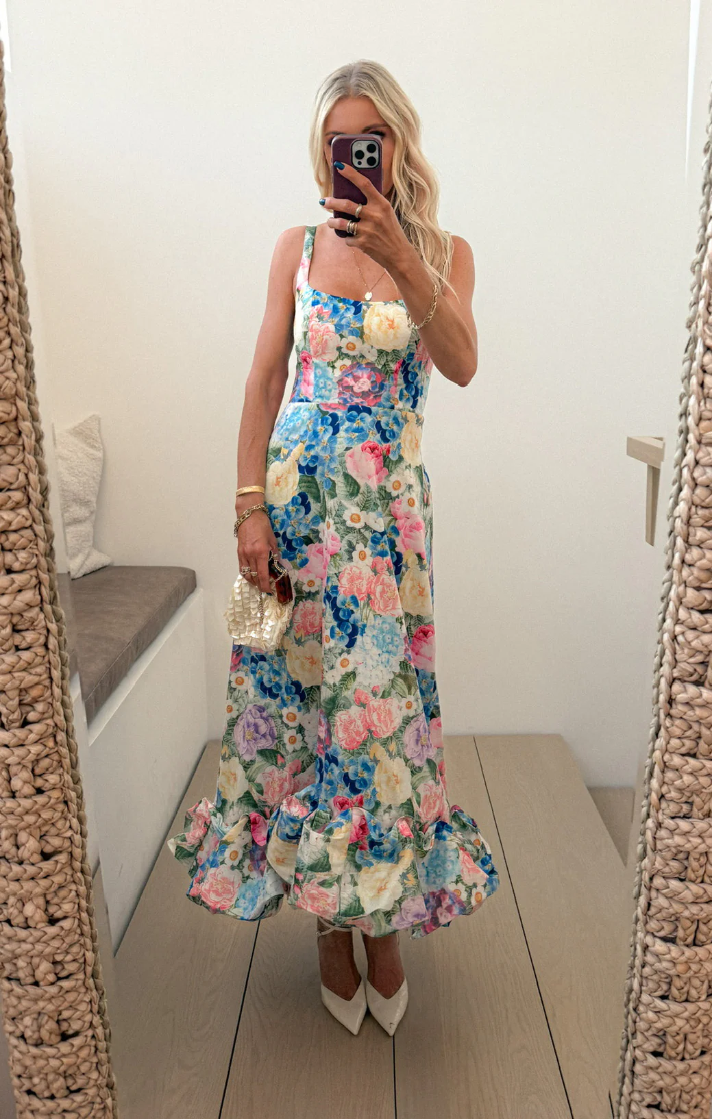 Rebecca Midi Dress ~ Flower Shop Taffeta