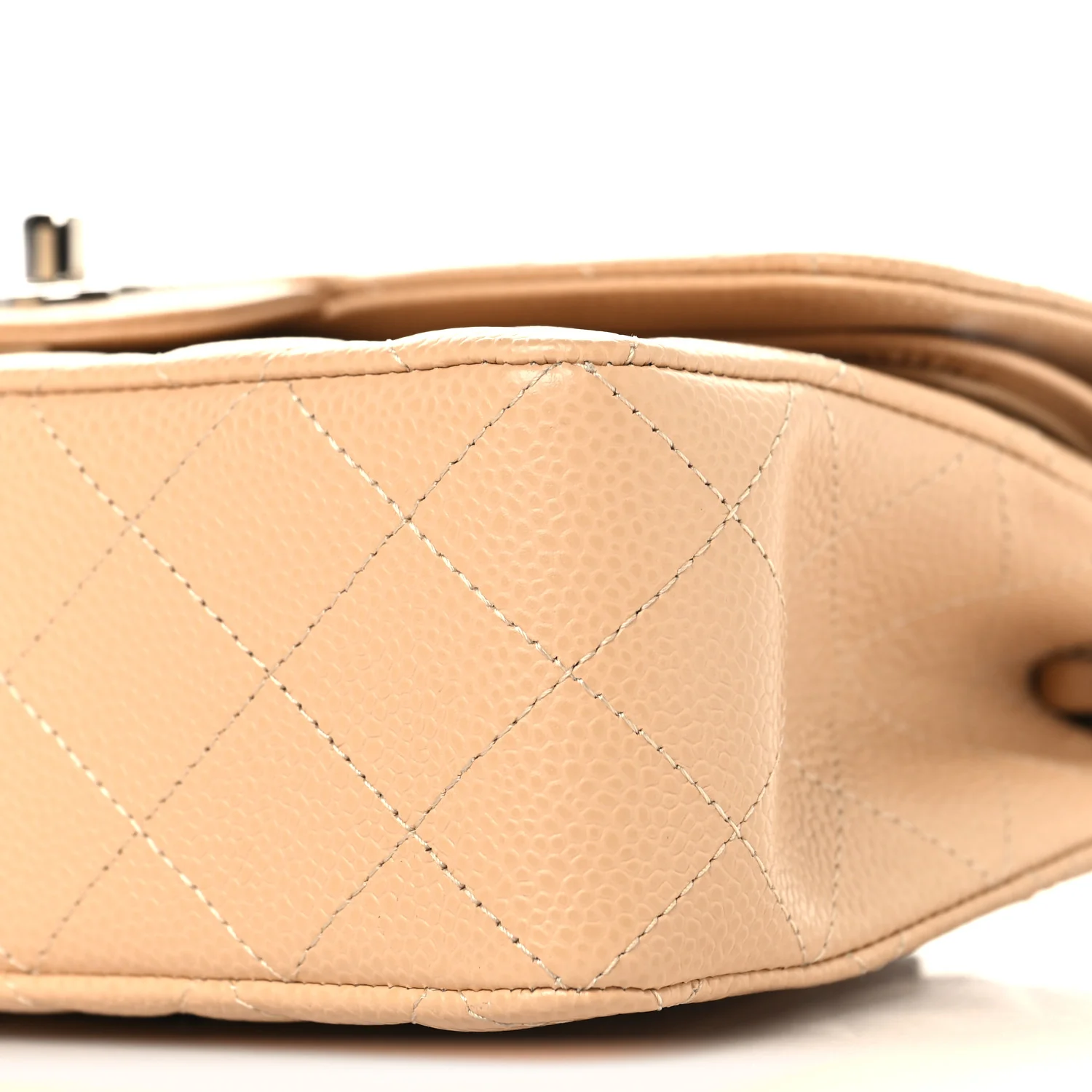 Caviar Quilted Small Double Flap Beige - Top Club