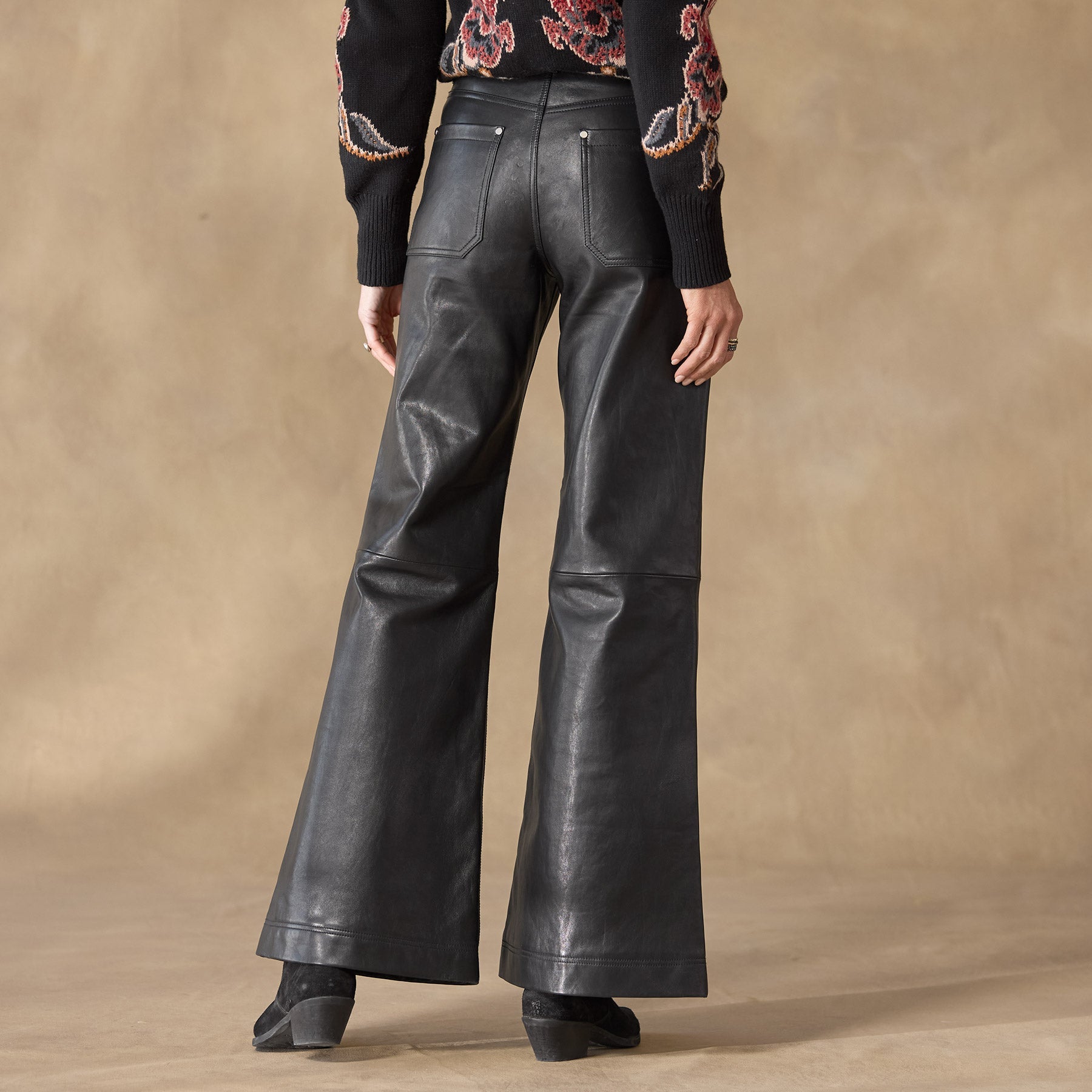 St Anton Wideleg Leather Pants - Sundance Living
