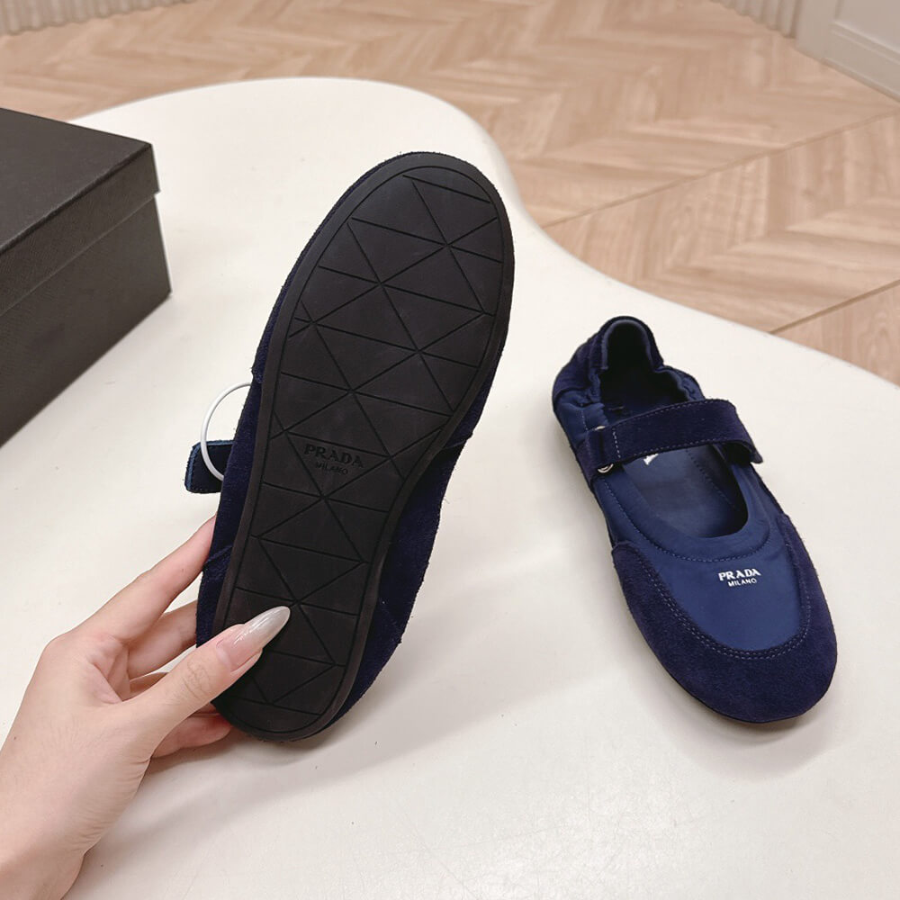 PRADA Re-Nylon and suede ballet flats - Top Club