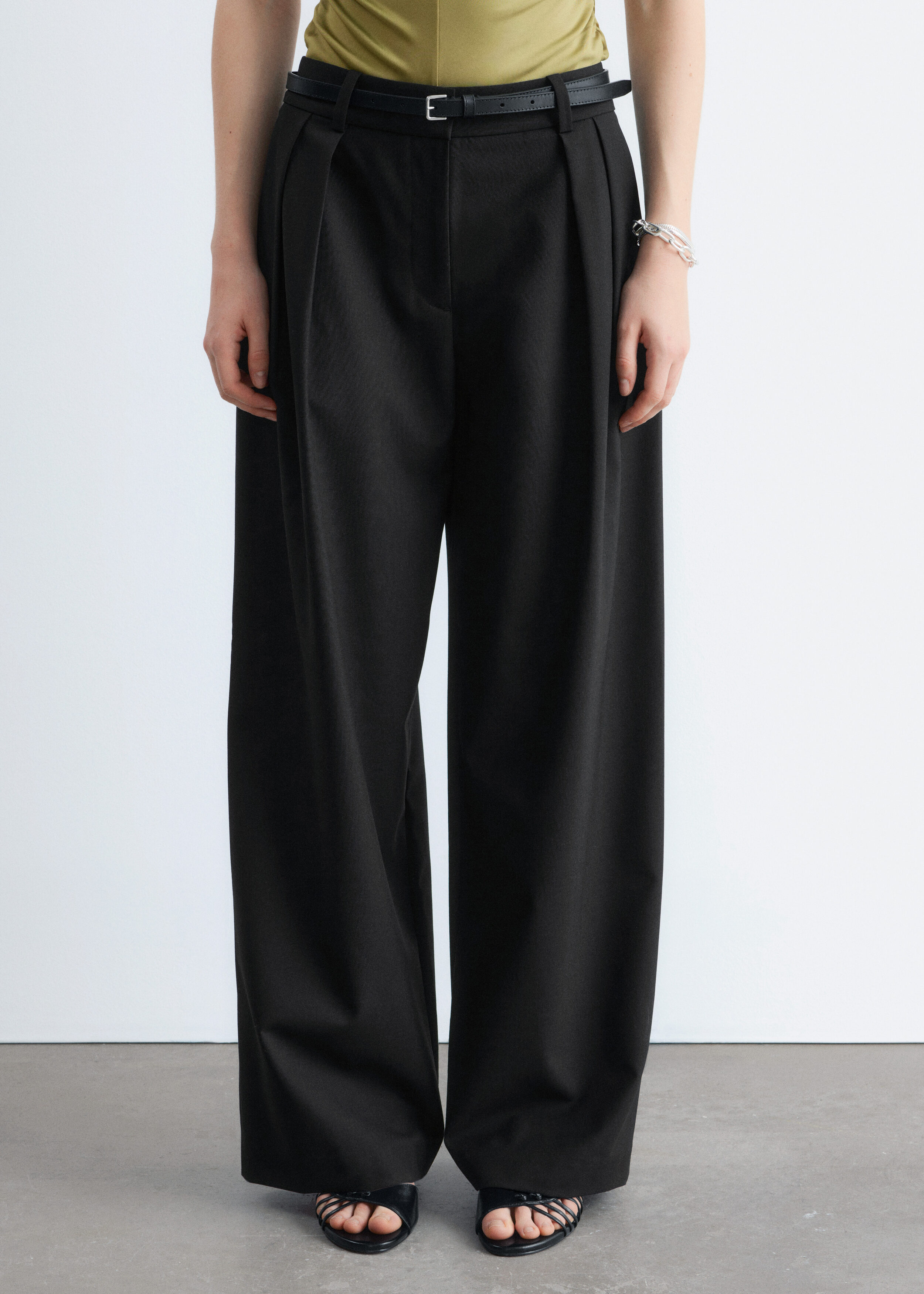 & Other Stories WOOL-BLEND TAILORED TROUSERS