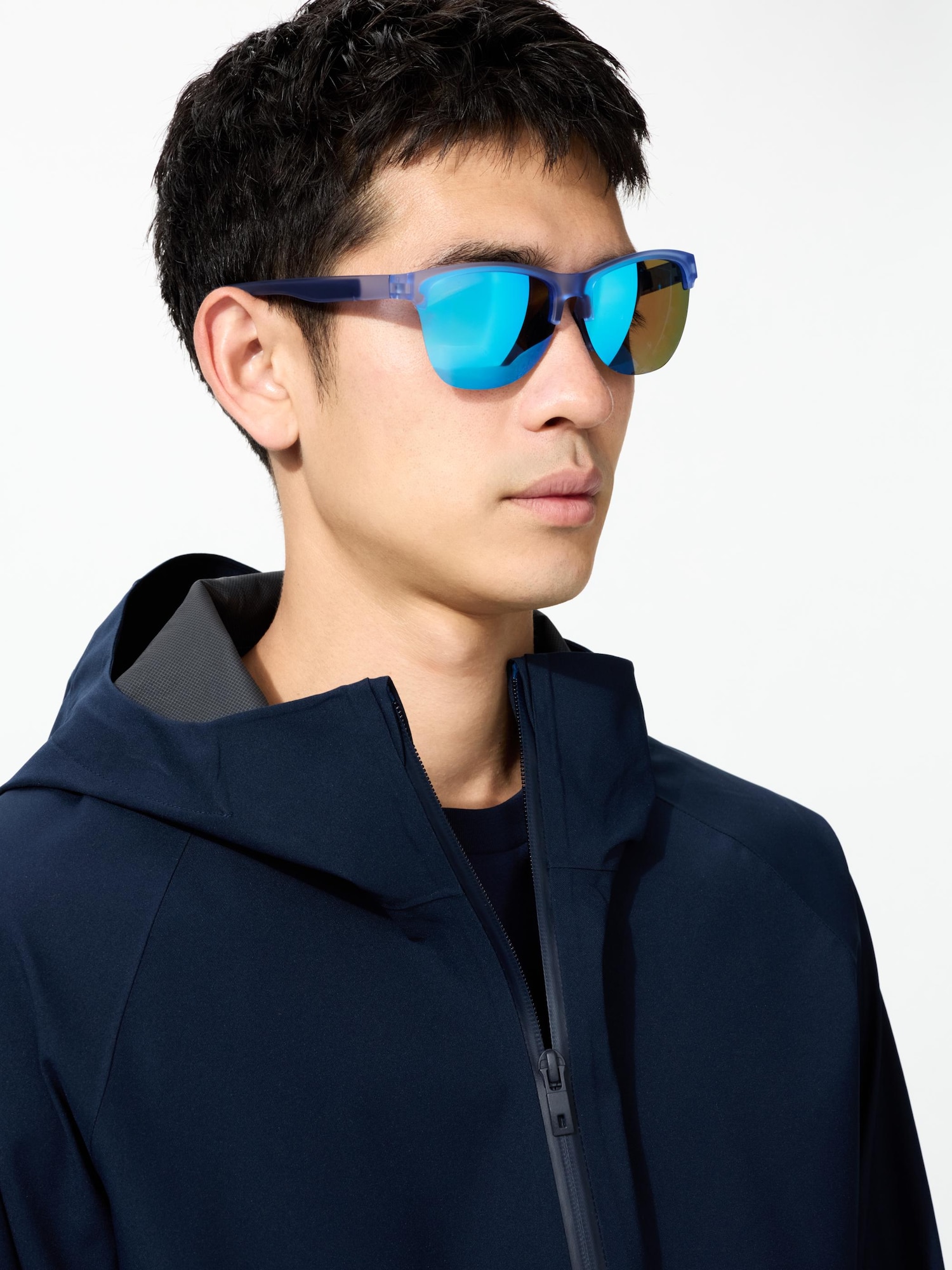 Sports Half Rim Squared Sunglasses