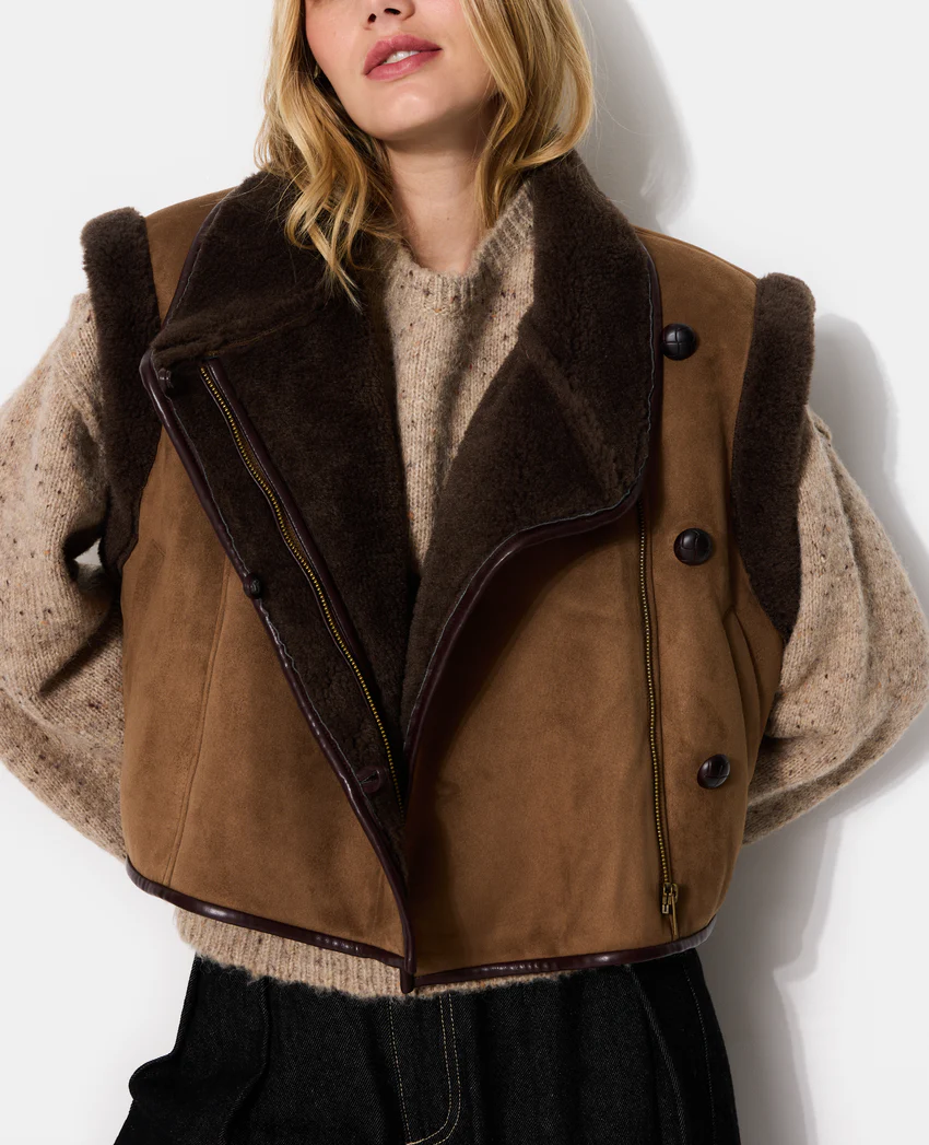Pimkie Blouson sans manches façon peau lainée