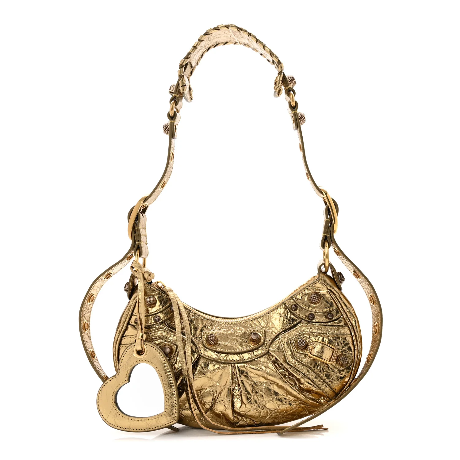 Metallic Agneau Arena Le Cagole Shoulder Bag XS Gold - Top Club