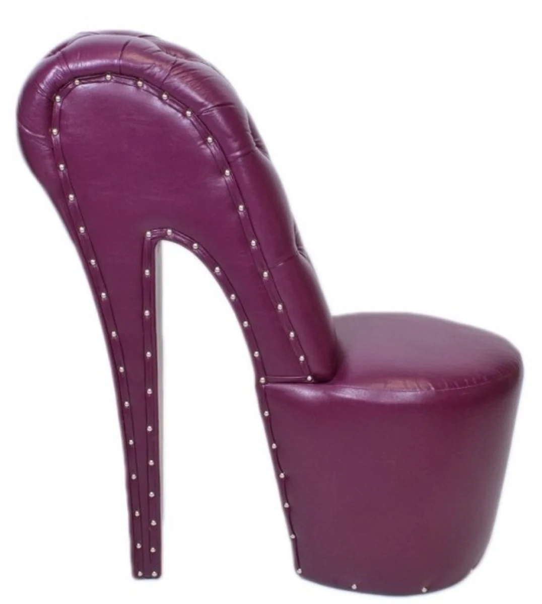High heel armchair with decorative stones purple luxury design - designer armchair - club furniture - shoe chair armchair