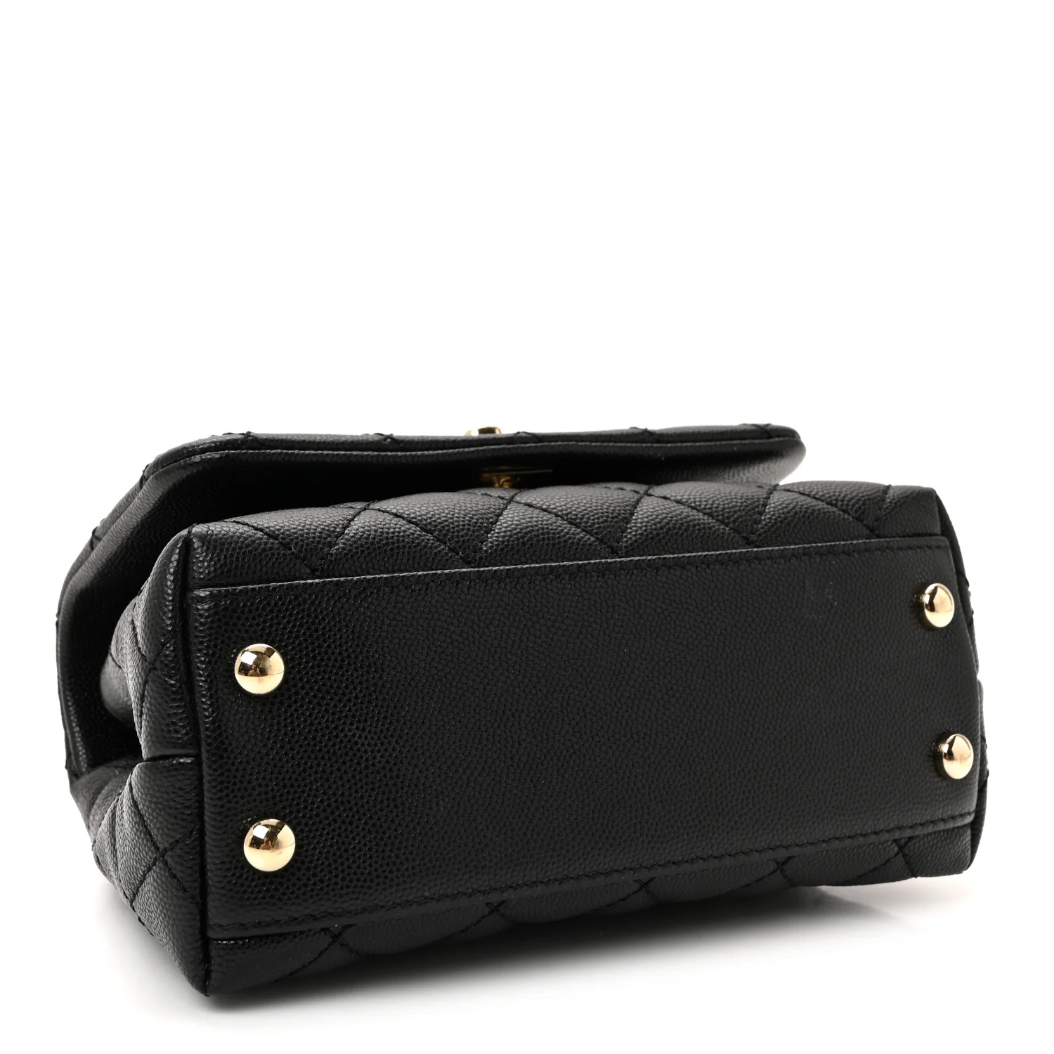 Caviar Quilted Extra Mini Coco Handle Flap Black - Top Club